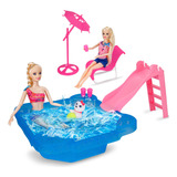 Bettina Juego De Piscina - Glam Pool Con Tobogan, Accesorios