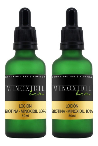 Minoxidil 10% Y Biotina 2 Lociones 100ml Total Cabello Barba
