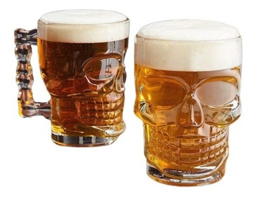 Vaso Cervecero Calavera 500 Ml X 2 Unidades