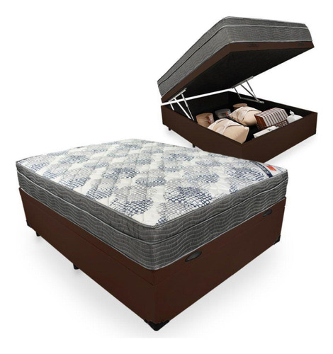 Cama Box Baú Casal + Colchão Ortobom Superpocket 55x138x188