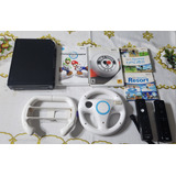 Nintendo Wii Color Negro + 4 Juegos + Kit 16 En 1