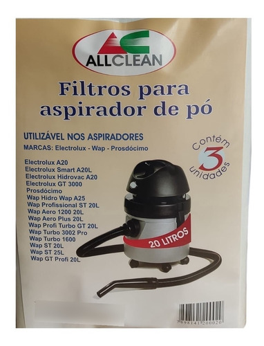 Filtro Para Aspirador De Pó Electrolux Smart A20 Litros 