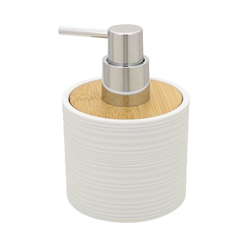 Dispenser De Jabón Liquido Para Baño Acrílico Redondo Bambu