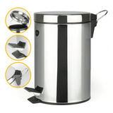 Cesto De Lixo 5 Litros Inox Com Pedal Banheiro E Cozinha