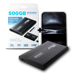 Hd Externo - 500gb Exbom - Usb 2.0 - Novo + Capa Protetora.