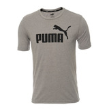 Playera Puma Gris Ess Logo Tee Casual Hombre Original