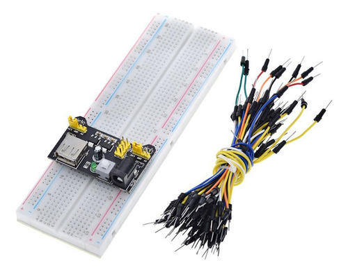 Kit Protoboard 830 Pontos Fonte Mb102 Kit Jumpers Arduino