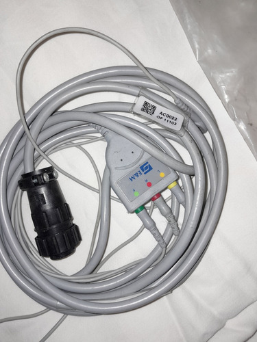 Cable Para Monitoreo Ecg Tricolor Din Compatible Eym