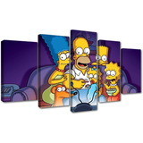 5 Cuadros Canvas Los Simpson Homero Lisa Televisión 100x56