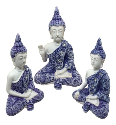 Buda Hindu Tailandês Tibetano Sidarta Kit Com 3 Unidades
