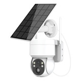 Camara Smart L2 Techip Domo Exterior Panel Solar Seguridad Wifi Hd Vision Color Blanco