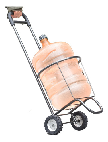 Carrito Porta Garrafón De Agua Resistente Reforzado 40kg Color Plateado