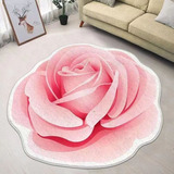 Alfombra Piel De Durazno Diseño Rosa Rosa 90x90 Cm Teng Fei