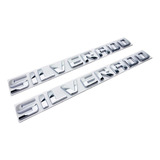 Par De Emblemas Chevrolet Silverado Cromados Tipo Nuevo