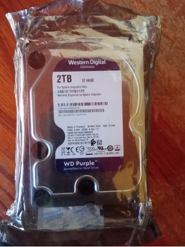 Disco Rigido Wd Purple 2tb Poco Uso (45hs)