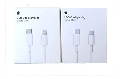 Pack X2 Cables Original Para iPhone C A Lighting 1 Y 2 Mts.