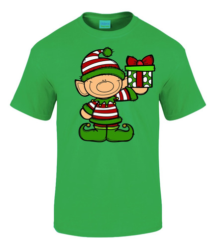 Camiseta Manga Corta Duende Navidad Edicion Green