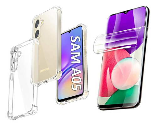 Carcasa Transparente Para Samsung A05 + Lámina Hidrogel