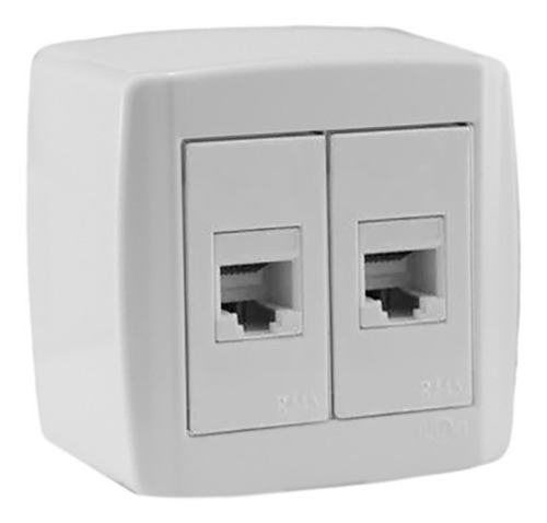 2 Modulos Rj45 Cat5 Box Slim Ilumi Externo Sobrepor