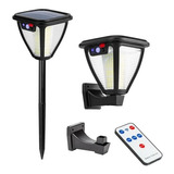 Luz Lampara Solar Foco Led Estaca Y Pared Control Y Sensor M