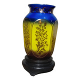 Vaso Decorativo Em Porcelana Oriental Com Peanha