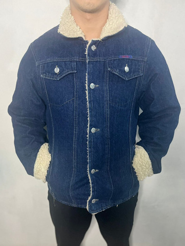 Campera Vintage Jeans Con Corderito Retro Unisex