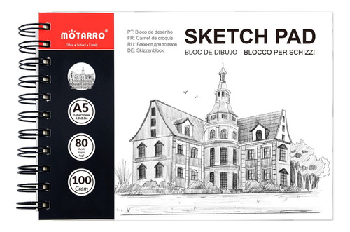 Sketchbook Cuaderno Block De Boceto Dibujo 80hojas A5 100g