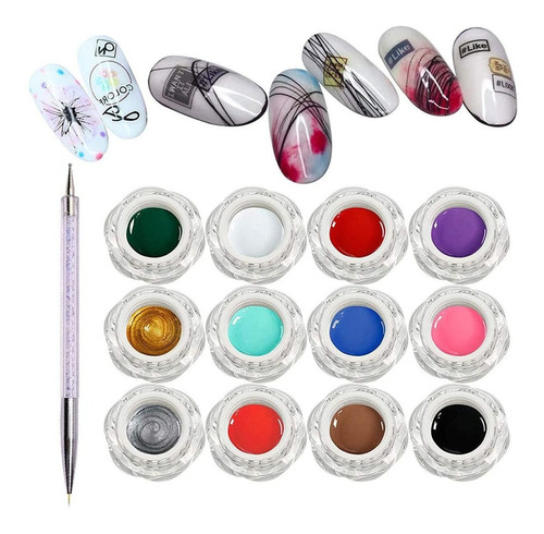 12 Colores De Gel De Araña, Kit De Esmalte De Uñas De Gel, D