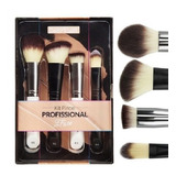 Kit 4 Pincéis Profissional Macrilan Pincel Kabuki Maquiagem