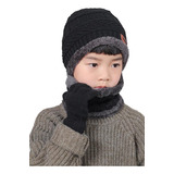 Niño 3en1 Gorro Bufanda Guantes Cuello Unisex Invierno Frío