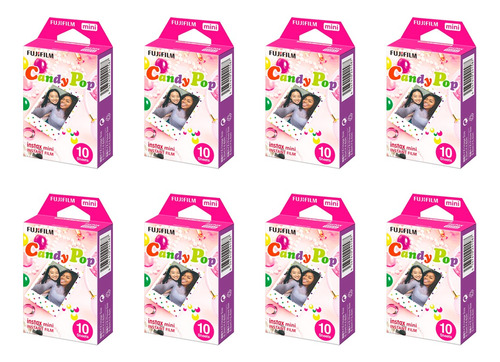 8 Cartucho Fujifilm Fuji Instax Mini Candypop 80 Hojas
