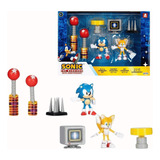 Bonecos Sonic E Tails E Cenário Conjunto Diorama Candide