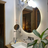 Espejo Redondo 67 Cm Circular Baño Living Iluminado Pulido