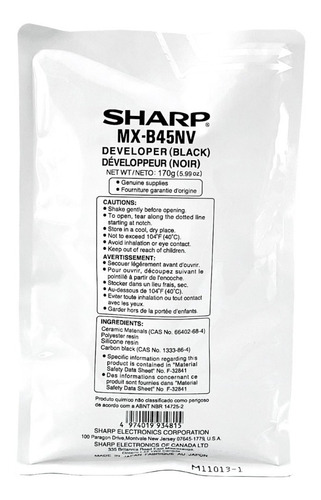 Sharp Revelador Mxb45nv / Mxb350 355 376 450 455 476w