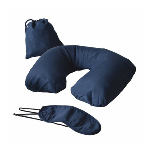 Set Descanso Almohada Y Antifaz Para Avion Con Estuche Full