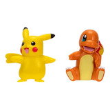 Figura Pokemon Pikachu Y Charmander Pack Set Batalla 5cm