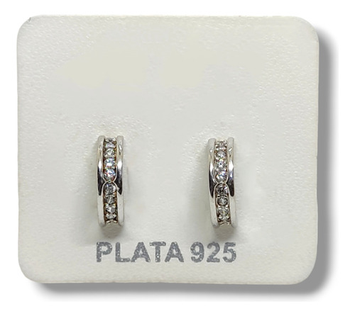 Par Aros Strass Varios Modelos Plata 925 Rodinada