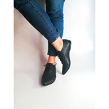 Zapatos Acordonados Oxford Mujer Veganos Cruelty Free Negro