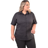 Camisete Manga Curta Plus Size Camisa Para Recepcionista