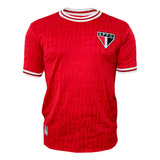 Camisa São Paulo Jacquard Vermelha Personalizada Oficial