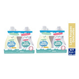 Combo 2 Lava Roupas & 2 Amaciante Glicerina Camomila 500 Ml