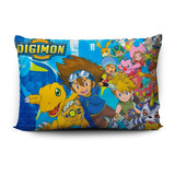 Funda De Almohada Digimon 70x45cm Doble Estampado Vudú Love