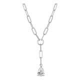 Collar Corbatero De Plata 925 Con Dije De Piedra Circonia