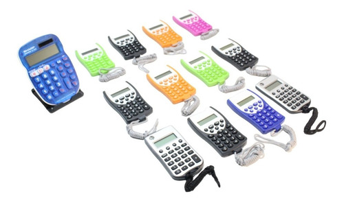 Calculadora Kit 13  Mini  8 Dig Cordão Calc Sharp  Brinde 