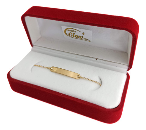 Pulsera Identidad Bebé Oro 18k Corazón Nombre Grabado