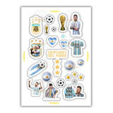 Toppers Stickers Imprimible Messi Argentina Campeón