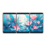 120x60cm Set 3 Canvas Calidos Unico Turquoise And Pink Color