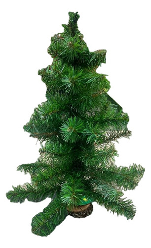 Arbol Navideño 80cm Verde Base Madera