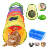 Kit Brinquedo Túnel Gato Abacate Catinp Escova De Canto