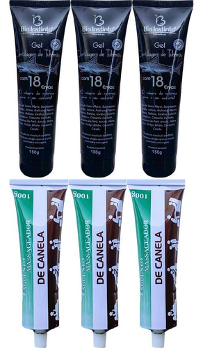 Kit 3 Gel Cartilagem De Tubarão + 3 Unguento De Canela